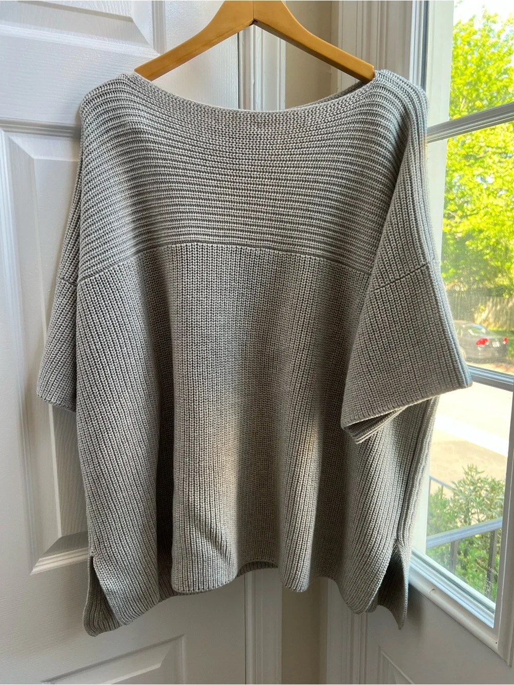 NWT Weekend Max Mara Pearl Grey Chunky Knit Sweater XL